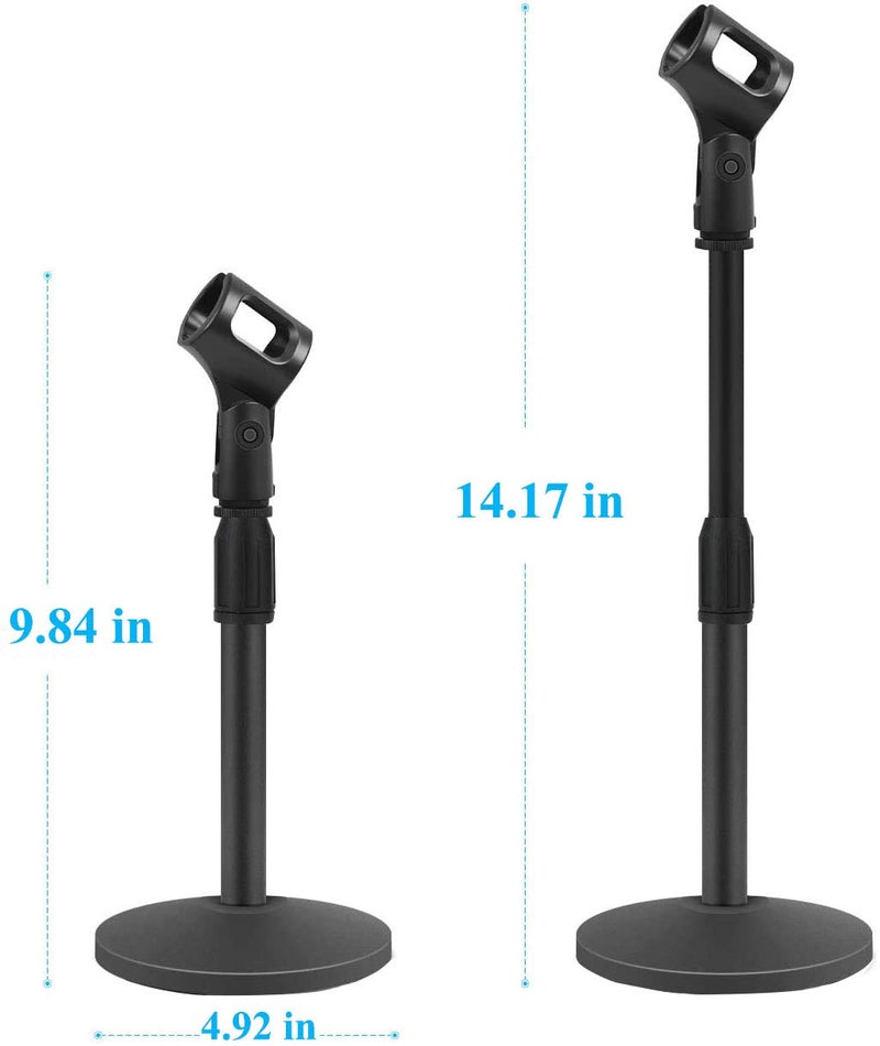 Hamosky Desktop Microphone Stand, Upgraded Adjustable Table Mic Stand with Non-Slip Metal Base for Blue Yeti Snowball Spark & Other Microphone - Image 2